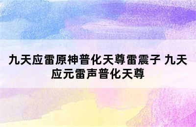 九天应雷原神普化天尊雷震子 九天应元雷声普化天尊